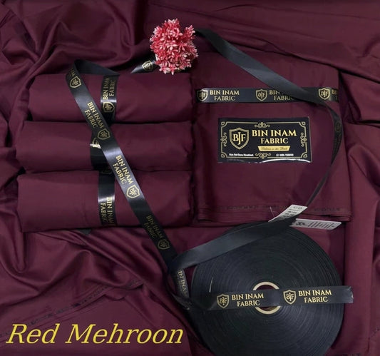 Italian Boski Wash & Wear Suit (Red Mehroon)